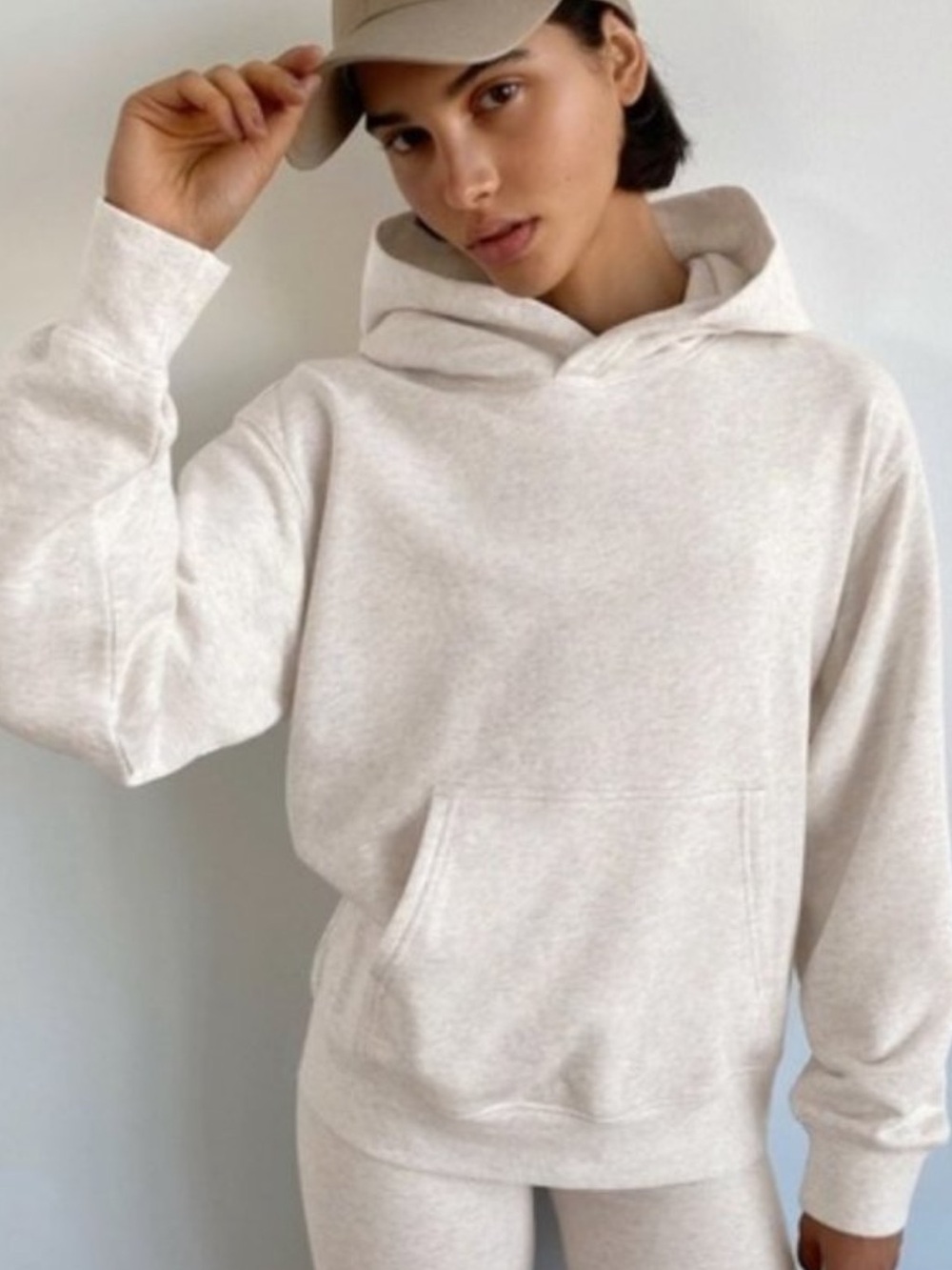 Aritzia Neutral Cream Pullover Hoodie